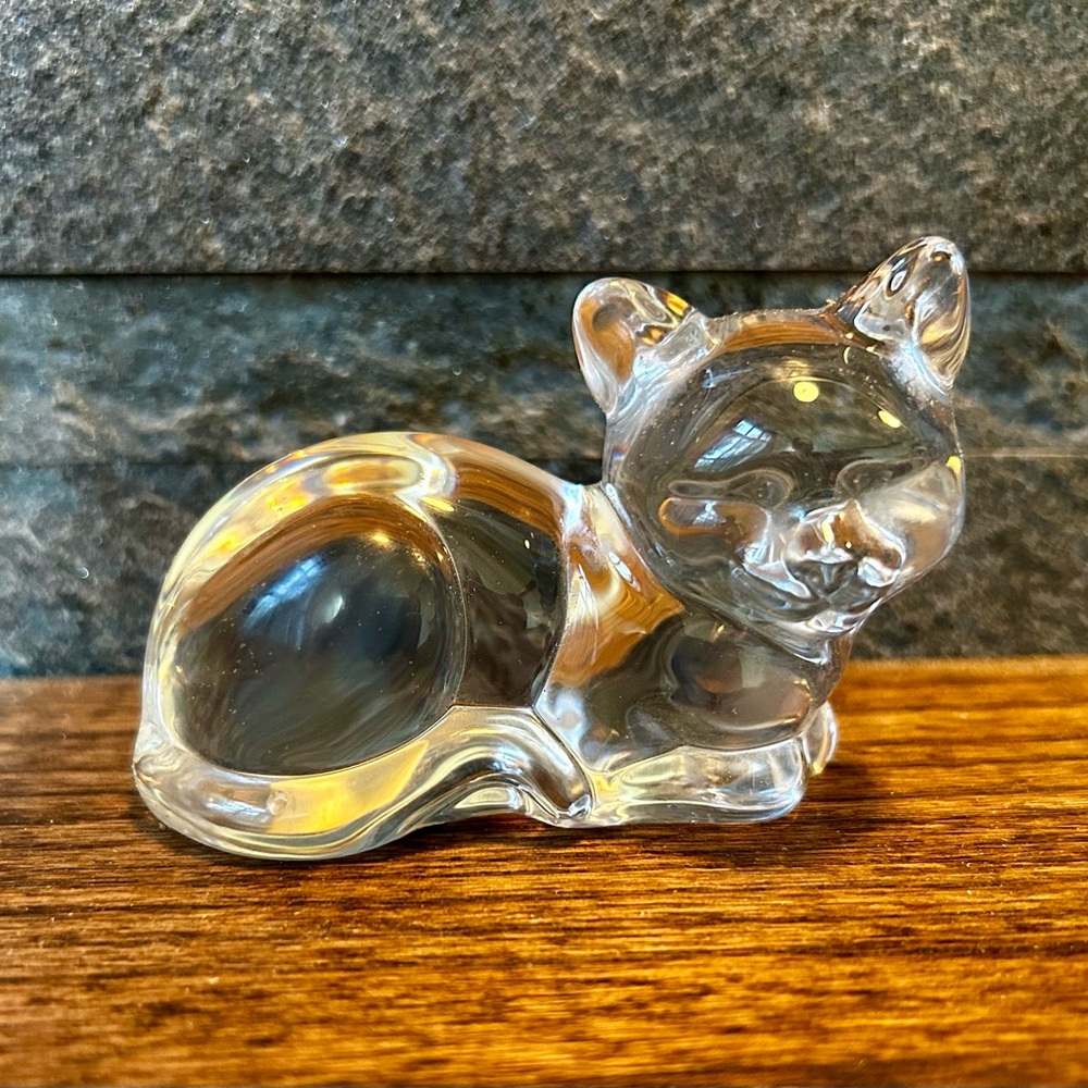 Princess House Pets Cat Figurine. 24% Lead Crystal.
